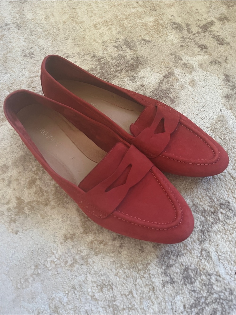 Brick Red Suede Leather Loafers Size 8.5 Aerosoles